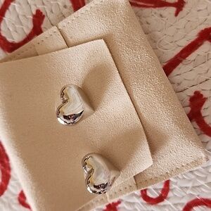 Silver Heart Stud Earrings
